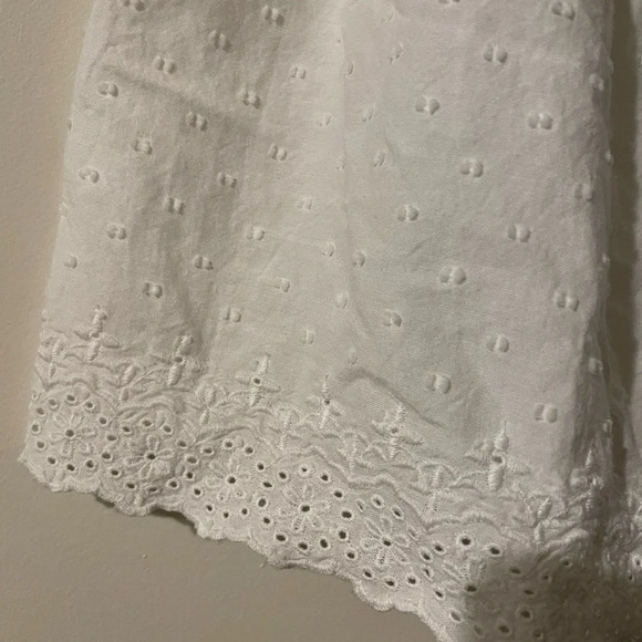 Old Navy White Swiss Dot Flutter Sleeve Tie Back Top Medium Petite - Picture 2 of 12